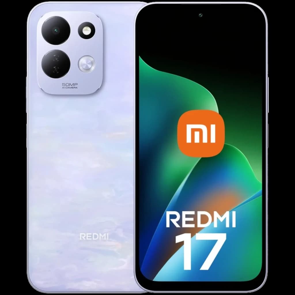 Xiaomi Redmi 17 4G en color Lotus Purple, pantalla 6,9 pulgadas con biseles finos, módulo trasero doble con sensor 50MP y acabado nacarado brillante