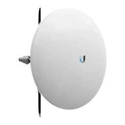 Pont WiFi Ubiquiti NanoBeam AC Gen2 PoE 2 Ports Gigabit, antenne parabolique blanche compacte avec logo U, boîtier rond lisse et support latéral discret