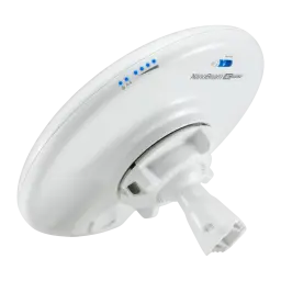 Pont WiFi Ubiquiti NanoBeam AC Gen2 PoE 2 Ports Gigabit avec boîtier blanc circulaire, LEDs d état bleues, support de montage orientable et design compact