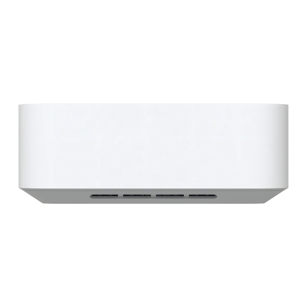Routeur Ubiquiti UniFi Express 7 WiFi 7 compact blanc, boîtier carré aux bords arrondis, logo U sur le dessus, indicateur LED et port avant visibles - Ítem6