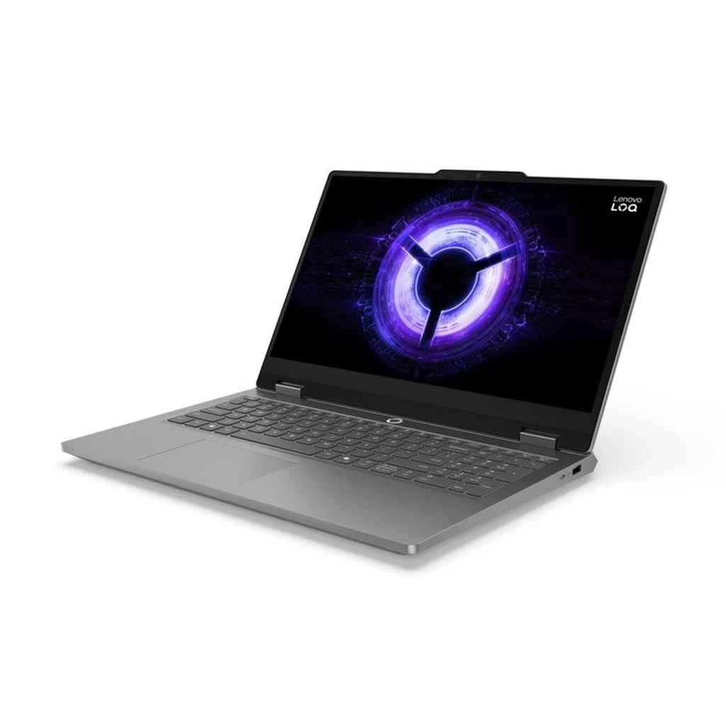 PC Portable Gaming Lenovo LOQ Essential 15IRX11, écran 15,1 pouces OLED bord fin, clavier rétroéclairé, design gris sobre, logo LOQ en coin supérieur droit - Ítem1