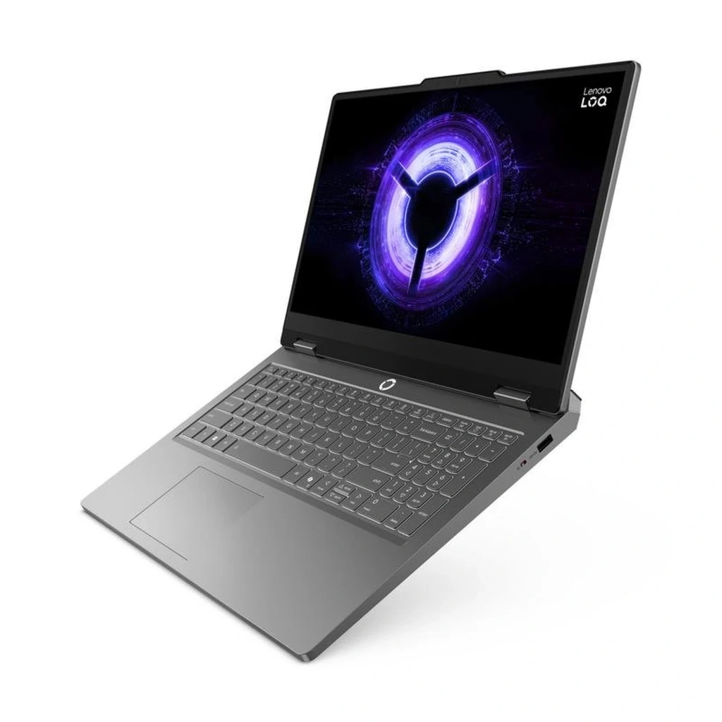 PC Portable Gaming Lenovo LOQ Essential 15IRX11, écran 15,1 pouces OLED bord fin, clavier rétroéclairé, design gris sobre, logo LOQ en coin supérieur droit - Ítem3