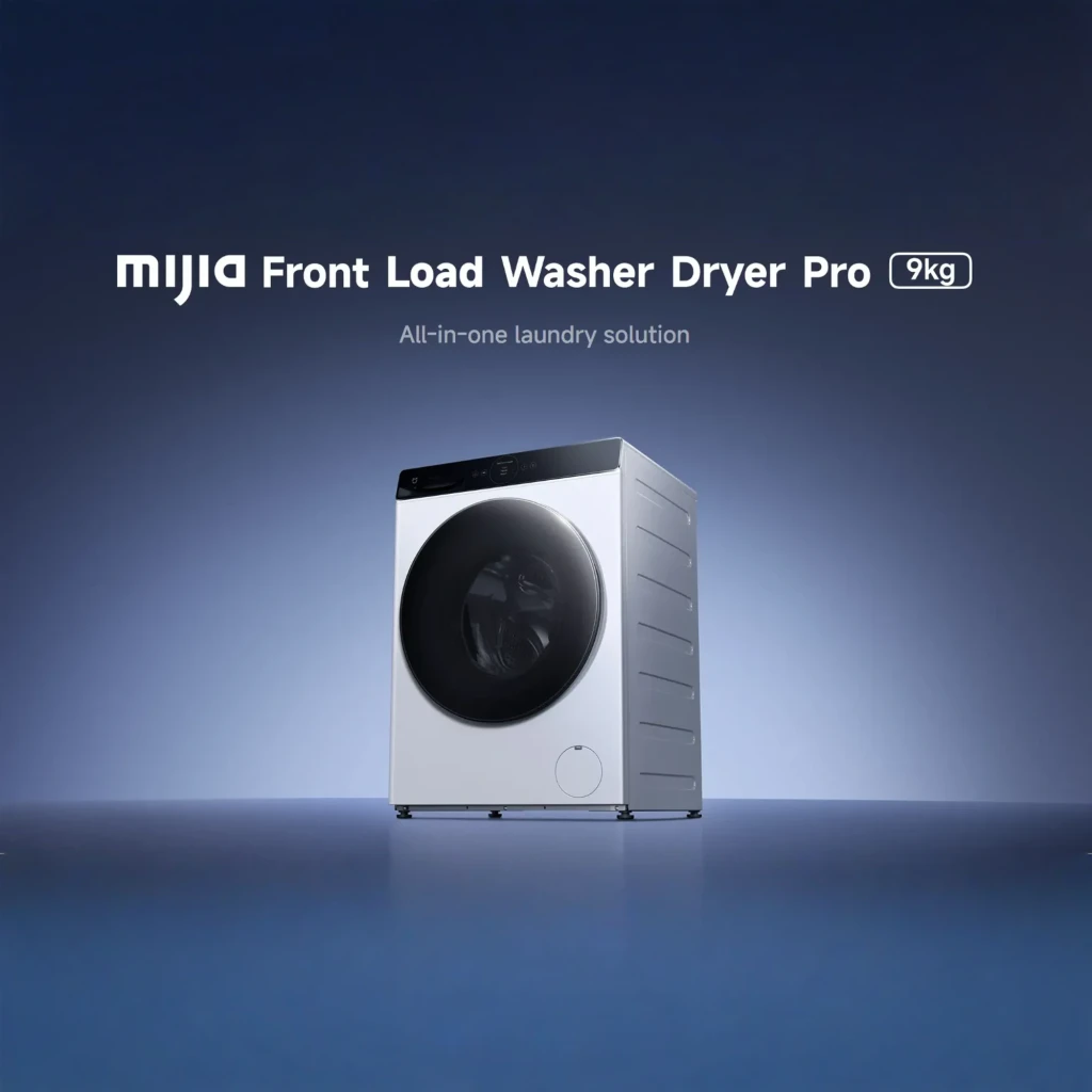 Lavadora-secadora Xiaomi Mijia Front Load Washer Dryer Pro 9kg, diseño frontal blanco con panel negro, puerta grande circular y tambor de acero inoxidable - Ítem8