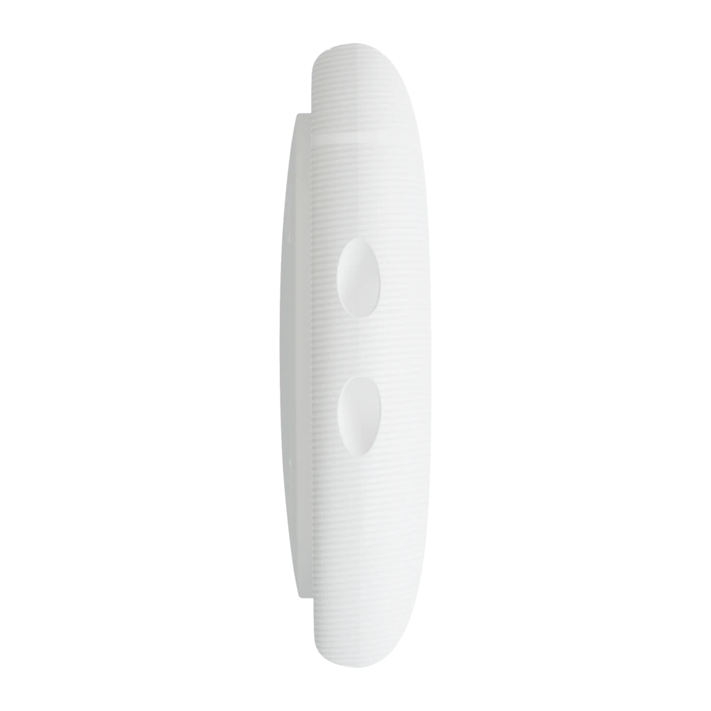 Localisateur Bluetooth Honor Choice MiLi LiTag Blanc Google Find Hub, détail latéral: texture striée et deux orifices ovales