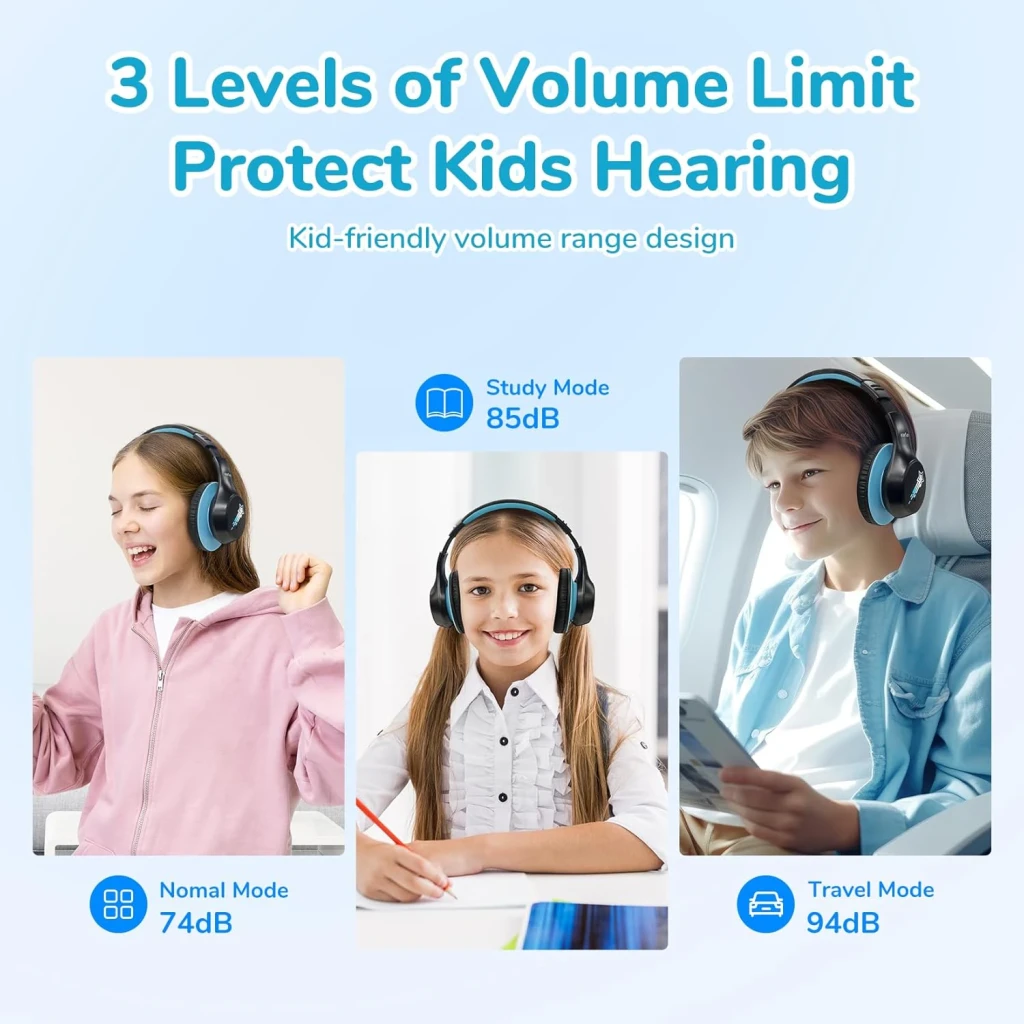 EarFun K4 con RGB Bluetooth Blue - Auriculares para niños - détail 6