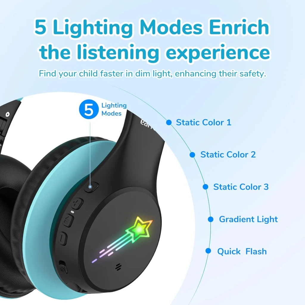 EarFun K4 con RGB Bluetooth Blue - Auriculares para niños - détail 7