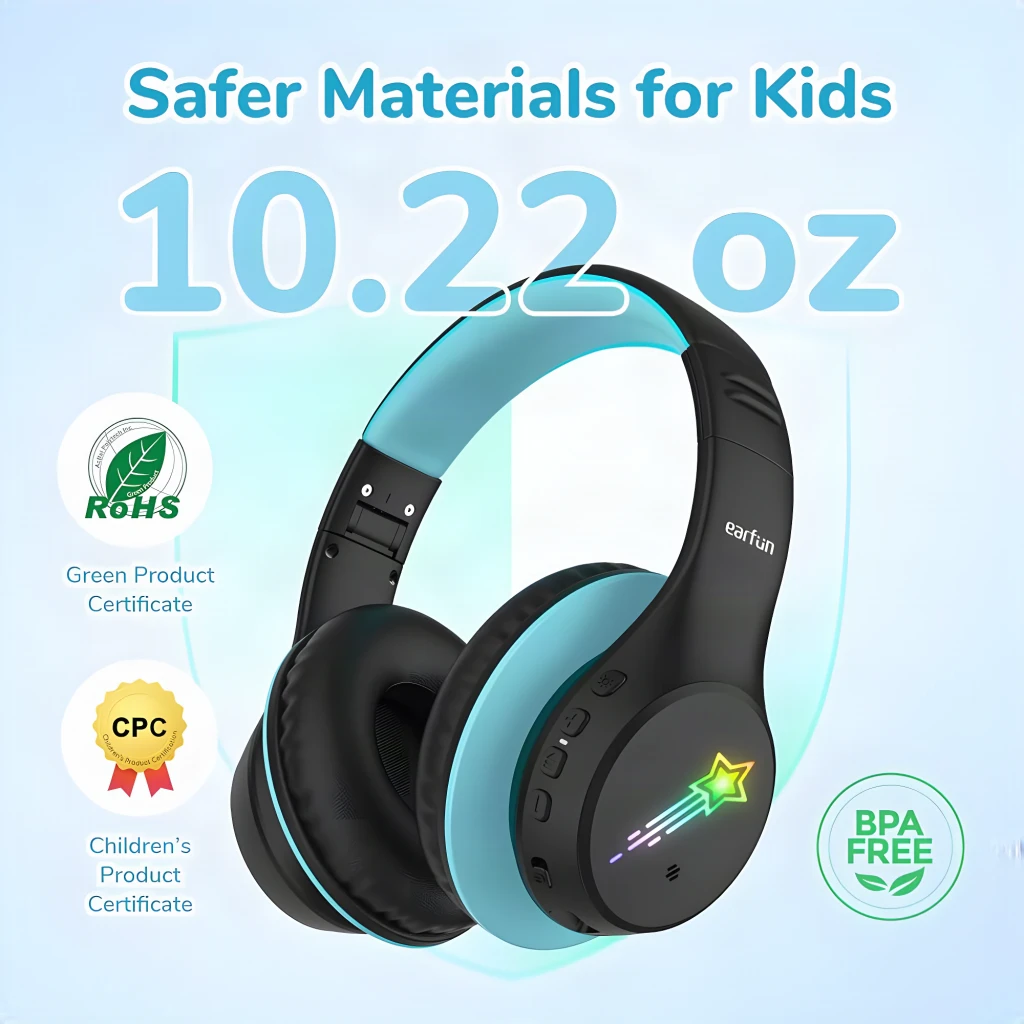 EarFun K4 con RGB Bluetooth Blue - Auriculares para niños - détail 4