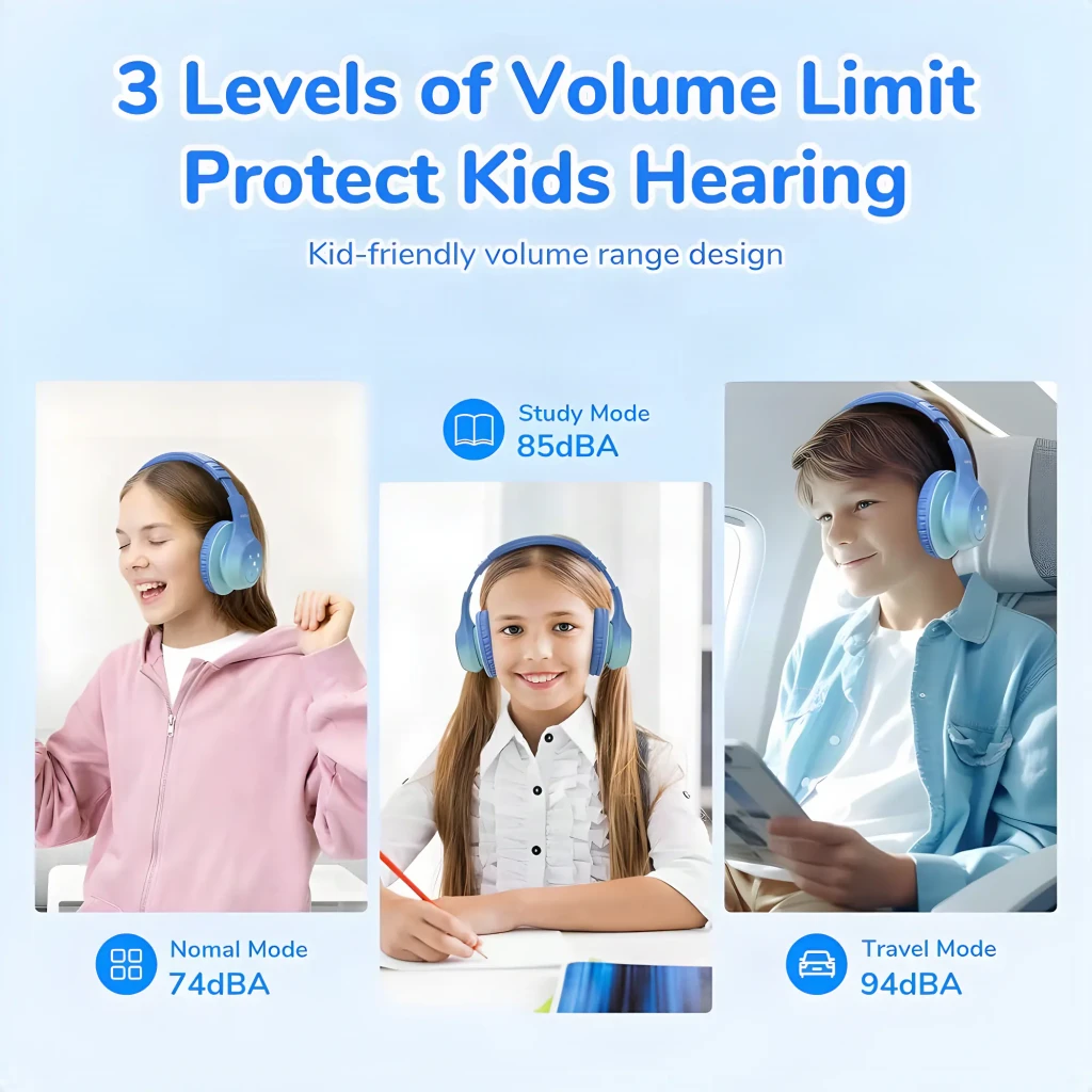 EarFun K4 con RGB Bluetooth Blue - Auriculares para niños - détail 2