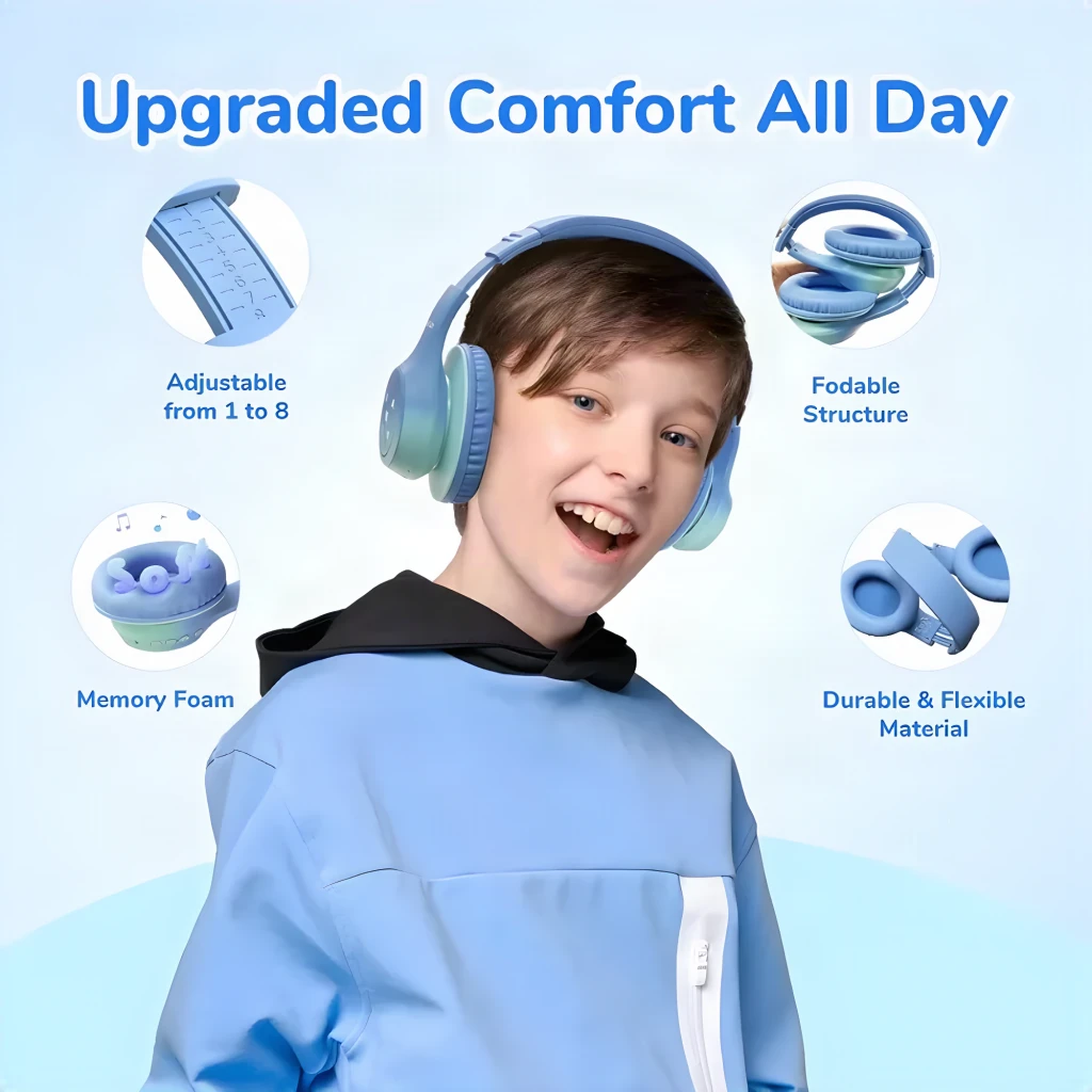 EarFun K4 con RGB Bluetooth Blue - Auriculares para niños - détail 8