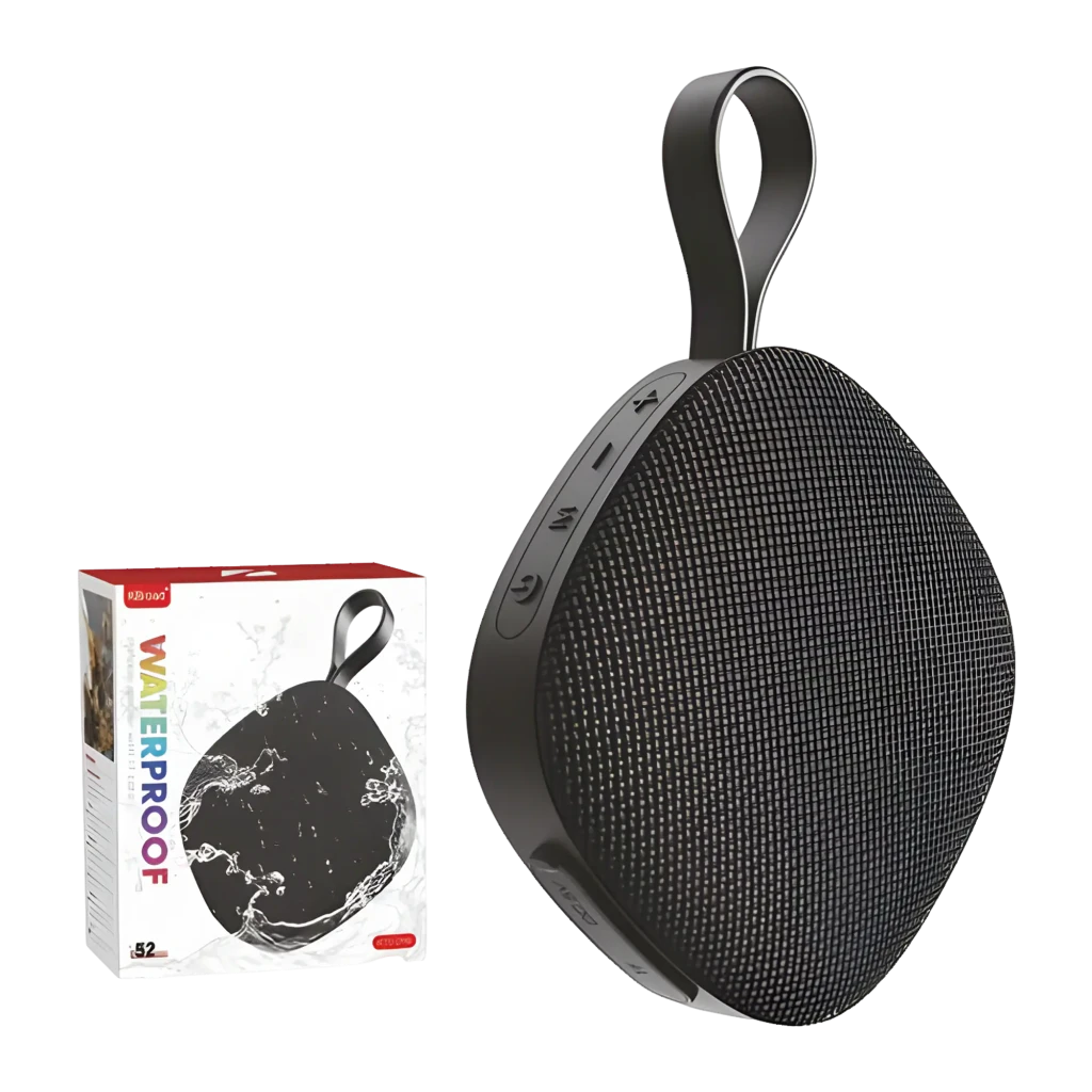 Enceinte Bluetooth ORYX KTS-2119 compacte noire, grille tissu gris, bouton latéral, sangle de transport, étanche IPX6, 5 W, autonomie 4 h - Ítem5
