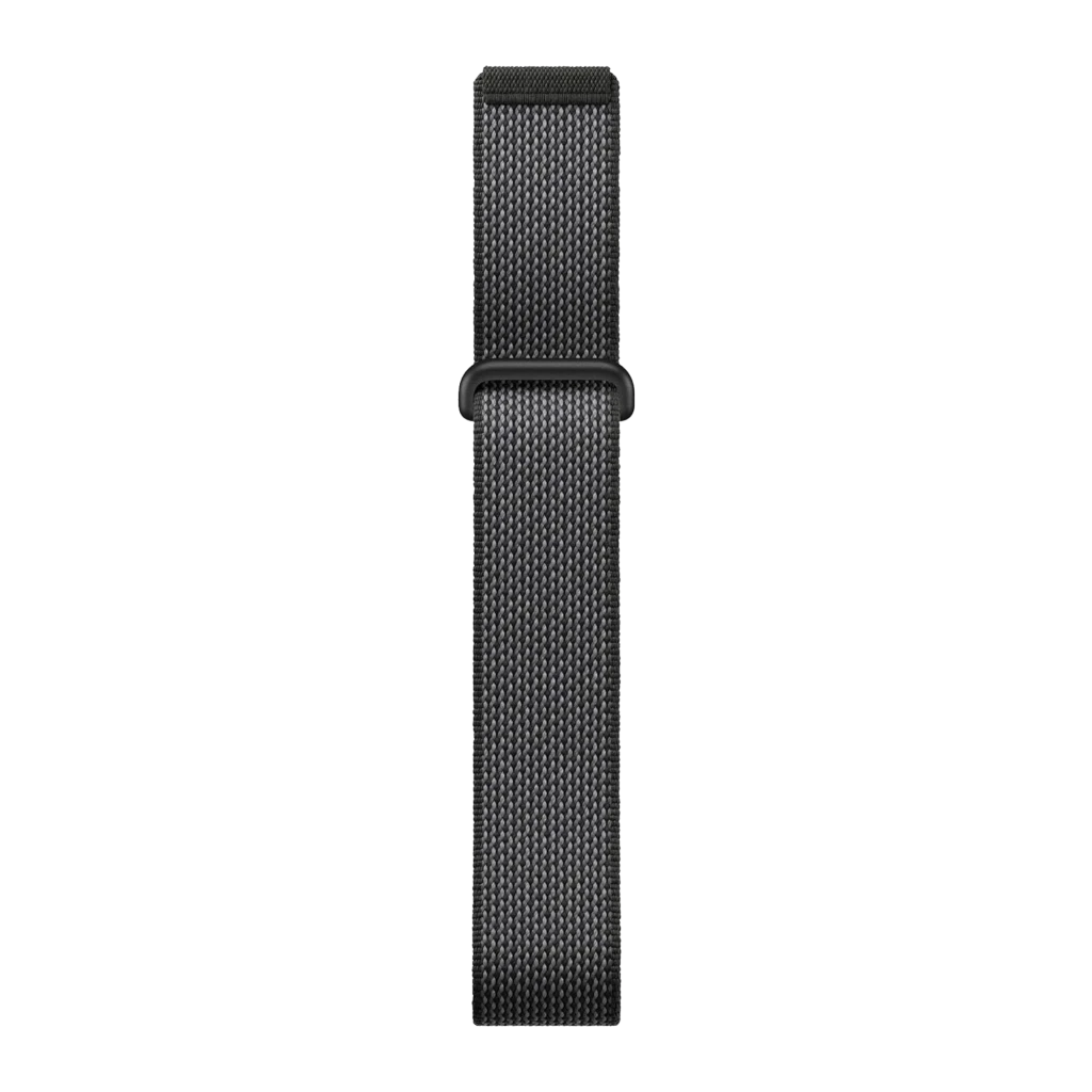 Pulseira têxtil cinza escuro para Google Fitbit Air Obsidian com fecho ajustável, trama respirável e acabamento elegante, leve e confortável para o pulso - Item3
