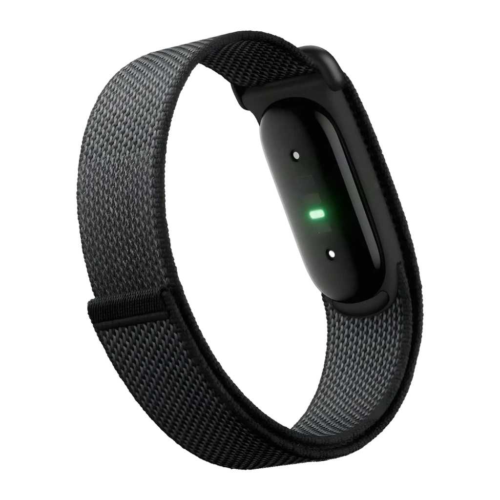 Pulseira têxtil cinza escuro para Google Fitbit Air Obsidian com fecho ajustável, trama respirável e acabamento elegante, leve e confortável para o pulso - Item2
