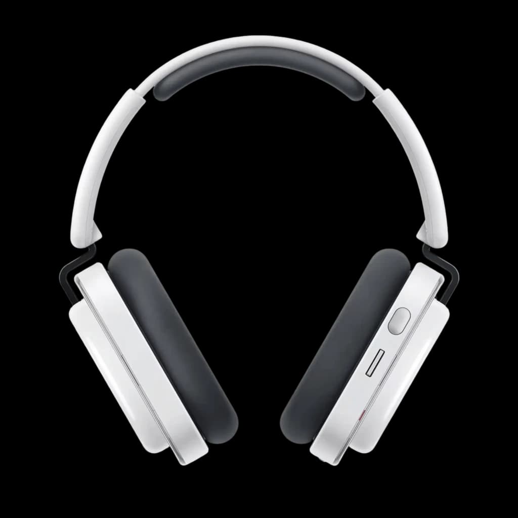 Nothing Headphone (a) Branco, auscultadores sem fios com diadema, design minimalista branco, almofadas pretas grandes, arco acolchoado e controlos laterais