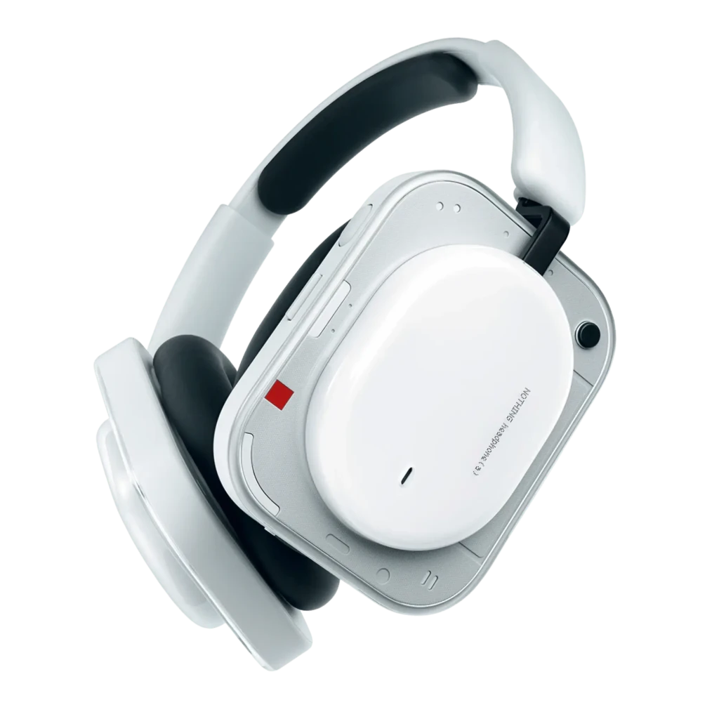 Nothing Headphone (a) Blanco, auriculares inalámbricos de diadema con diseño minimalista, copas ovaladas blancas, almohadillas negras acolchadas y controles - Ítem3