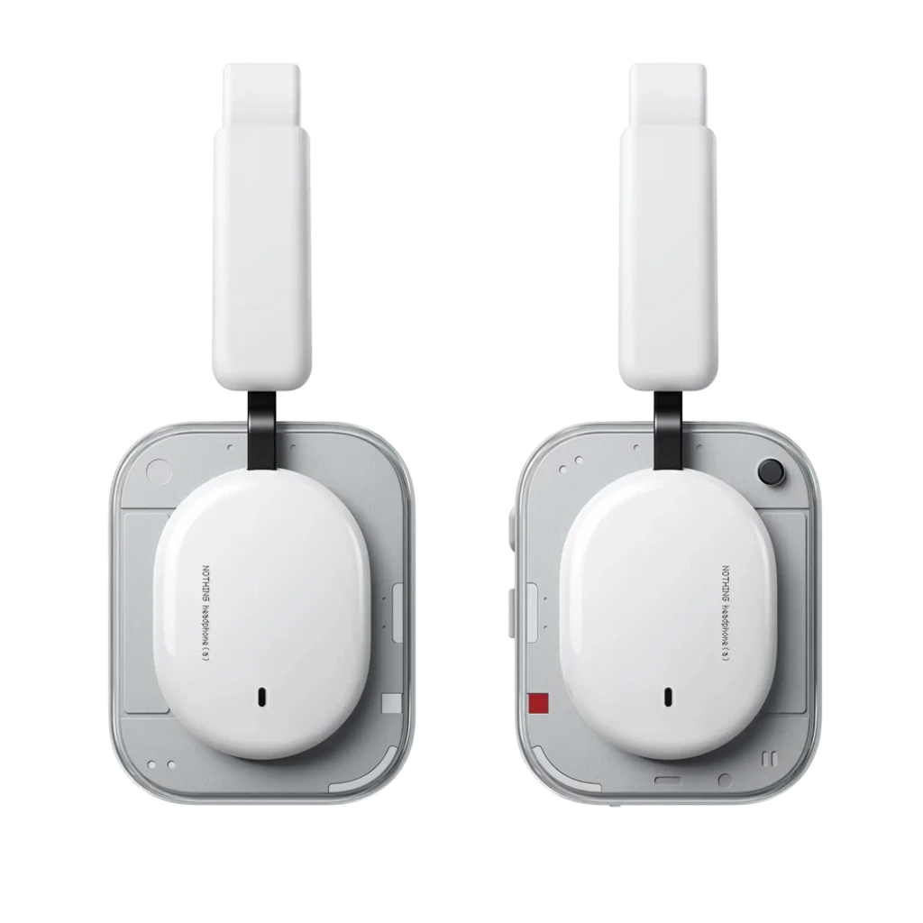 Nothing Headphone (a) Blanco, auriculares inalámbricos de diadema con diseño minimalista, copas ovaladas blancas, almohadillas negras acolchadas y controles - Ítem2