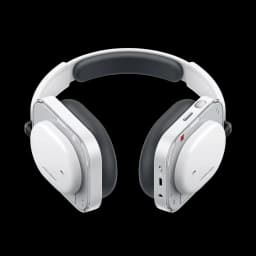 Nothing Headphone (a) Branco com diadema, design quadrado minimalista, conchas brancas brilhantes, almofadas pretas, botões laterais e porta USB‑C