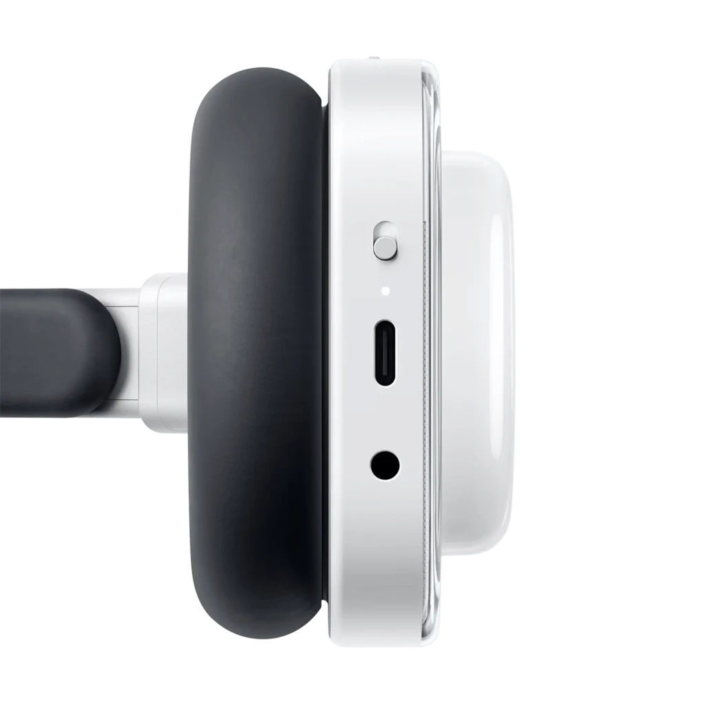 Nothing Headphone (a) Blanco, auriculares inalámbricos de diadema con diseño minimalista, copas ovaladas blancas, almohadillas negras acolchadas y controles - Ítem8