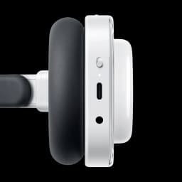 Nothing Headphone a Branco com almofadas pretas, auscultadores over ear com porta USB C, entrada 3,5 mm, botão deslizante e acabamento branco brilhante