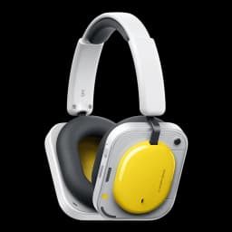 Nothing Headphone a Amarelo – Auscultadores over-ear sem fios com diadema branca, conchas quadradas amarelas, almofadas pretas e design moderno minimalista