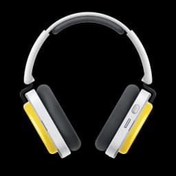 Nothing Headphone (a) Amarelo – auscultadores over-ear sem fios, banda acolchoada branca, conchas amarelas, almofadas pretas e botões laterais prateados