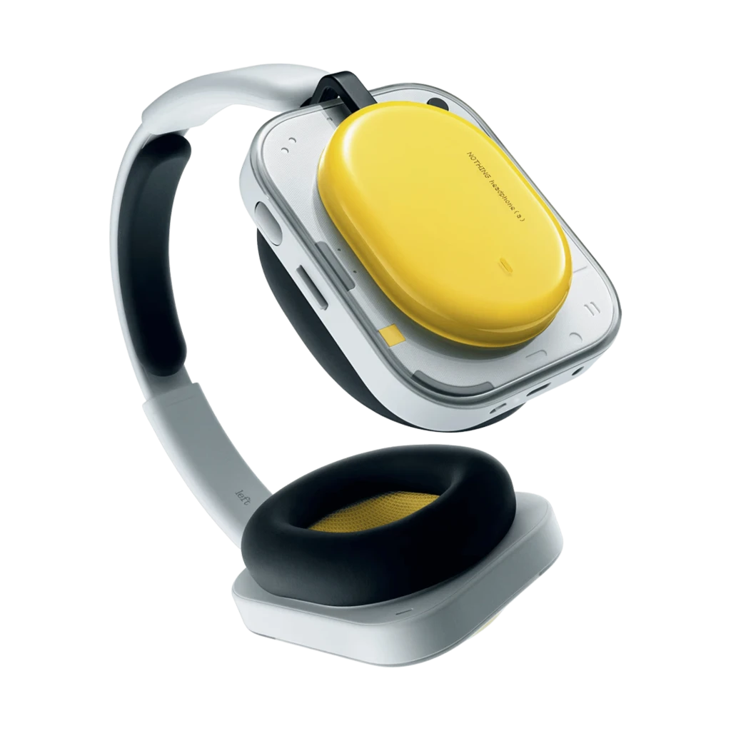 Nothing Headphone a Amarillo: auriculares inalámbricos de diadema, diseño blanco con copas cuadradas amarillas, almohadillas negras acolchadas y diadema - Ítem7
