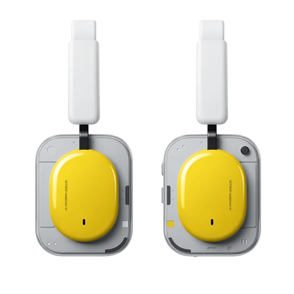 Nothing Headphone a Amarillo: auriculares inalámbricos de diadema, diseño blanco con copas cuadradas amarillas, almohadillas negras acolchadas y diadema - Ítem8