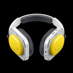 Nothing Headphone a Amarelo – auscultadores over-ear sem fios com conchas amarelas brilhantes, estrutura prateada, almofadas pretas e arco acolchoado