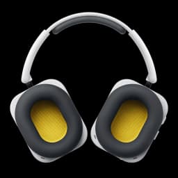 Nothing Headphone (a) Amarelo – auscultadores sem fios com diadema, almofadas pretas ovais, grelha interna amarela e aro branco com apoio acolchoado