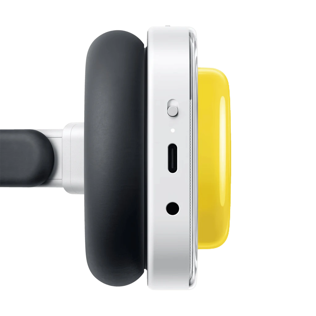 Nothing Headphone a Amarillo: auriculares inalámbricos de diadema, diseño blanco con copas cuadradas amarillas, almohadillas negras acolchadas y diadema - Ítem3