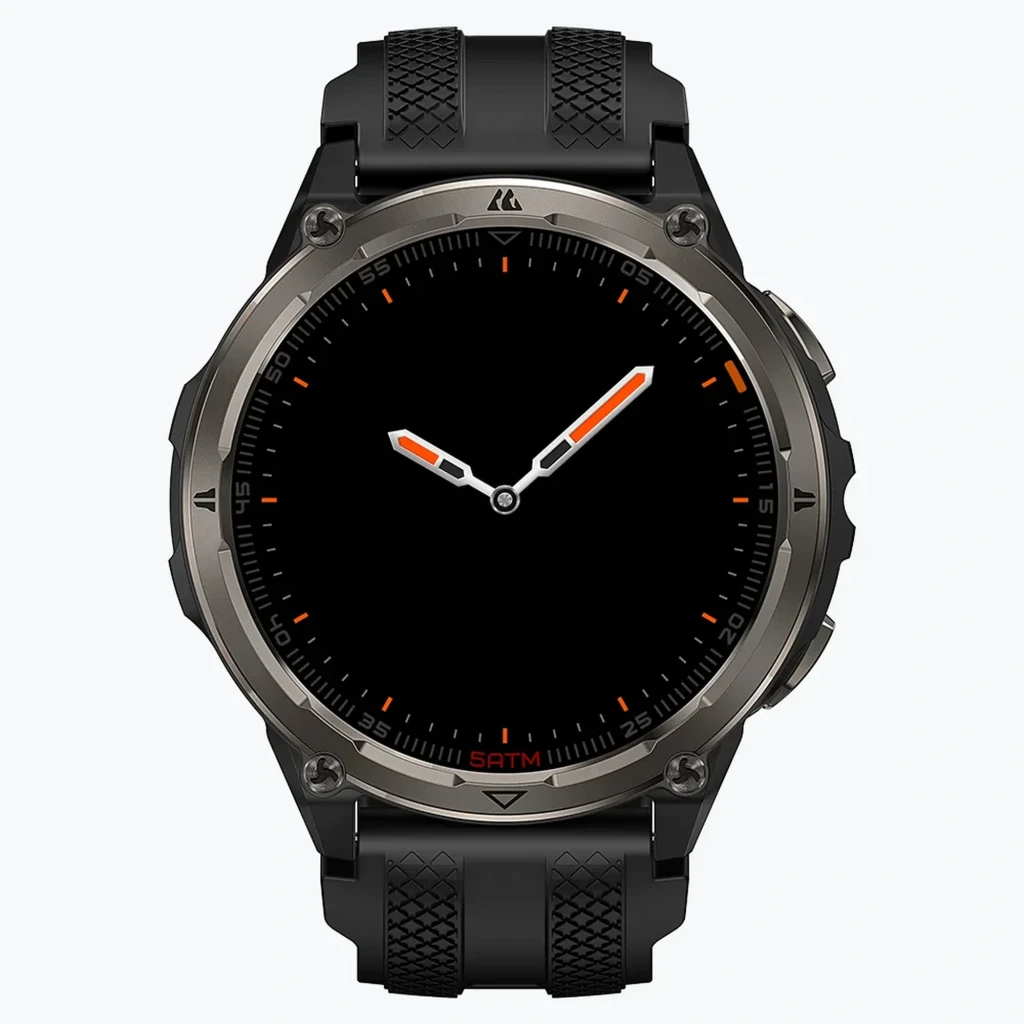 Reloj inteligente Kospet Orb 2 negro con correa de silicona, bisel metálico robusto, pantalla circular con esferas deportivas, botones laterales y hebilla - Ítem2