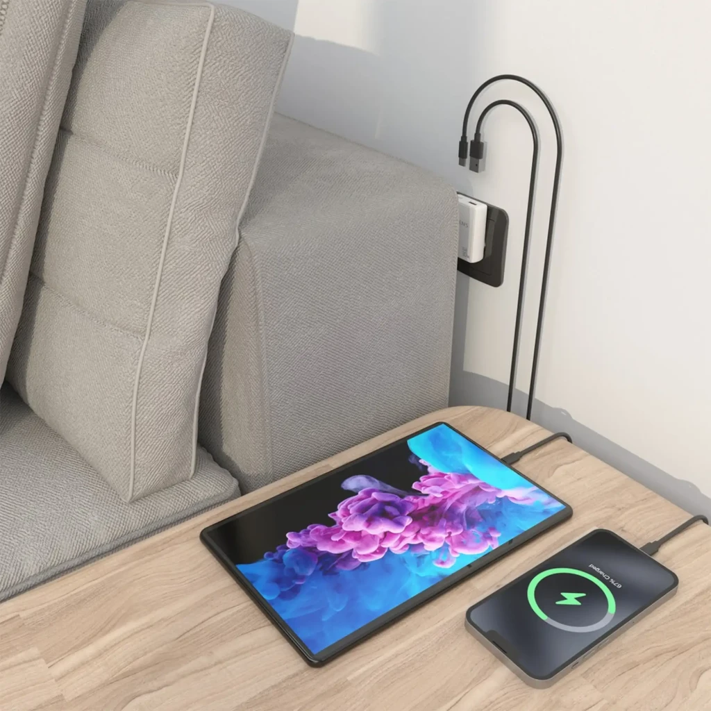 Chargeur AISENS ASC-30W2P074-W GaN 30W blanc, compact, prise européenne, 1 port USB-C et 1 port USB-A, logo AISENS visible, finition mate élégante - Ítem6