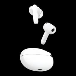 Écouteurs HONOR Choice Earbuds X8i blancs avec boîtier compact, tiges lisses, embouts intra-auriculaires et port USB C, design minimal et épuré