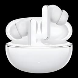 Boîtier blanc brillant avec écouteurs TWS HONOR Choice Earbuds X8i, tiges lisses, embouts intra-auriculaires, LED frontale, design compact et épuré