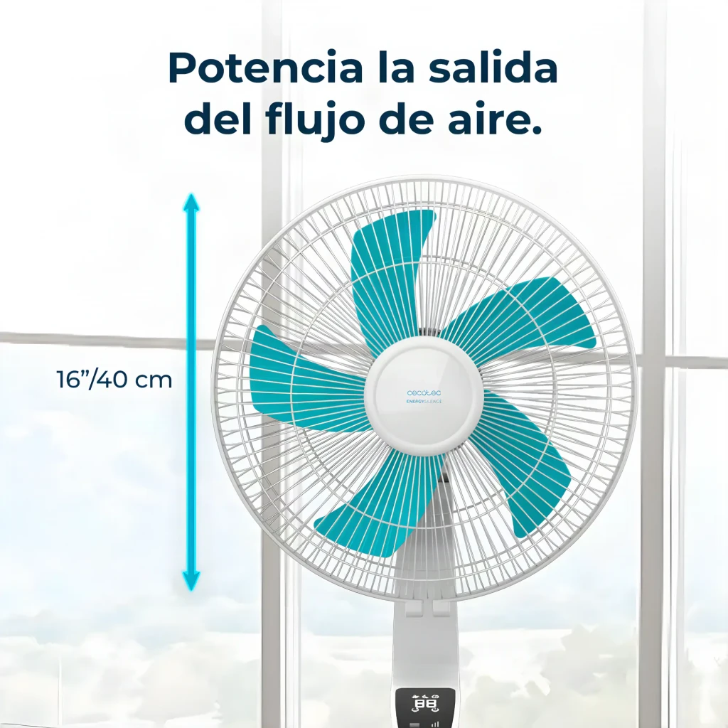Ventilador de Pé Cecotec EnergySilence 620 Flow Control 50W com grelha azul, hélices translúcidas, altura ajustável, base redonda e controlo remoto - Item3