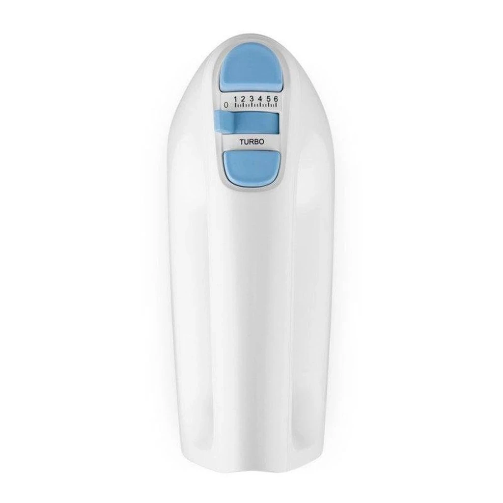 Batteur mélangeur Orbegozo BA 3750 blanc et bleu, corps compact avec poignée ergonomique, deux fouets inox, 6 vitesses et bouton Turbo, 400 W - Ítem3