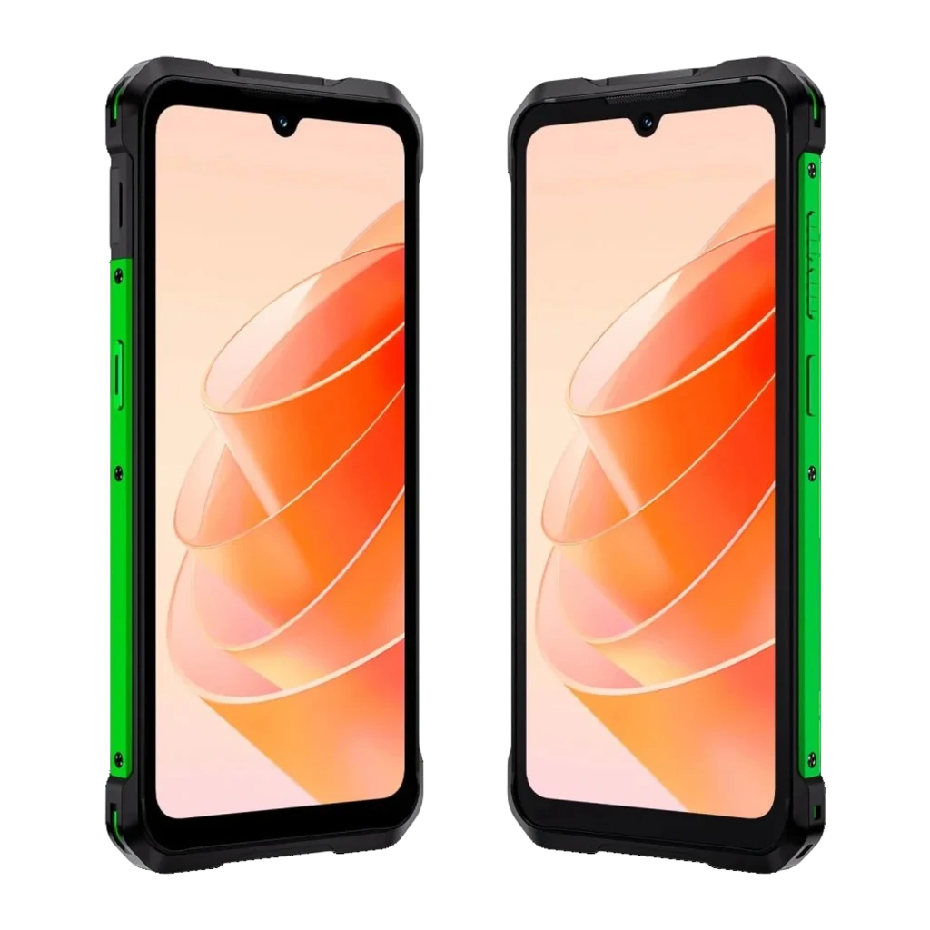 Smartphone robusto verde com cantos reforçados, módulo de câmera traseira quádruplo, tela com notch em V, padrão MIL-STD-810H e selos IP68 e IP69K - Item5