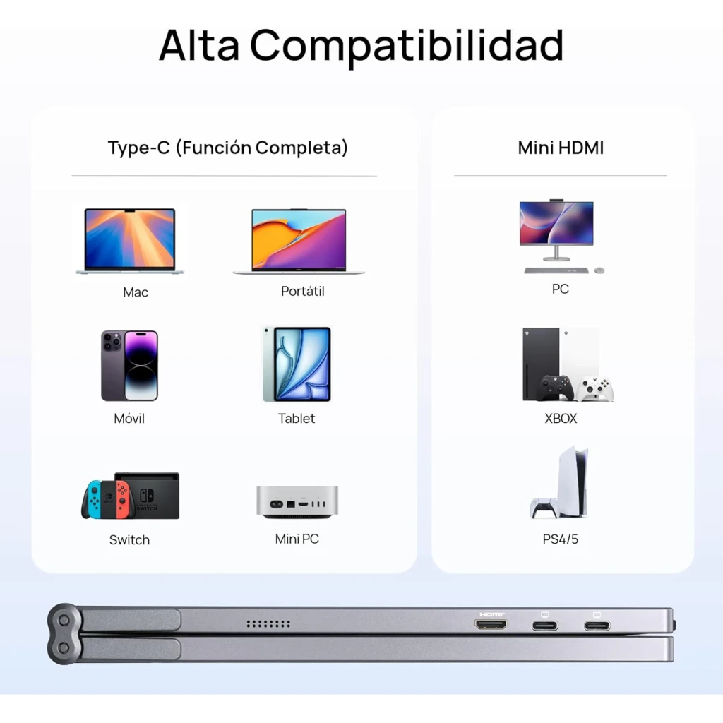 Moniteur portable Arzopa E1 15,6 pouces dual screen Full HD IPS 60 Hz avec support pliable, cadre fin, dalle mate et affichage sans bord pour double écran - Ítem4