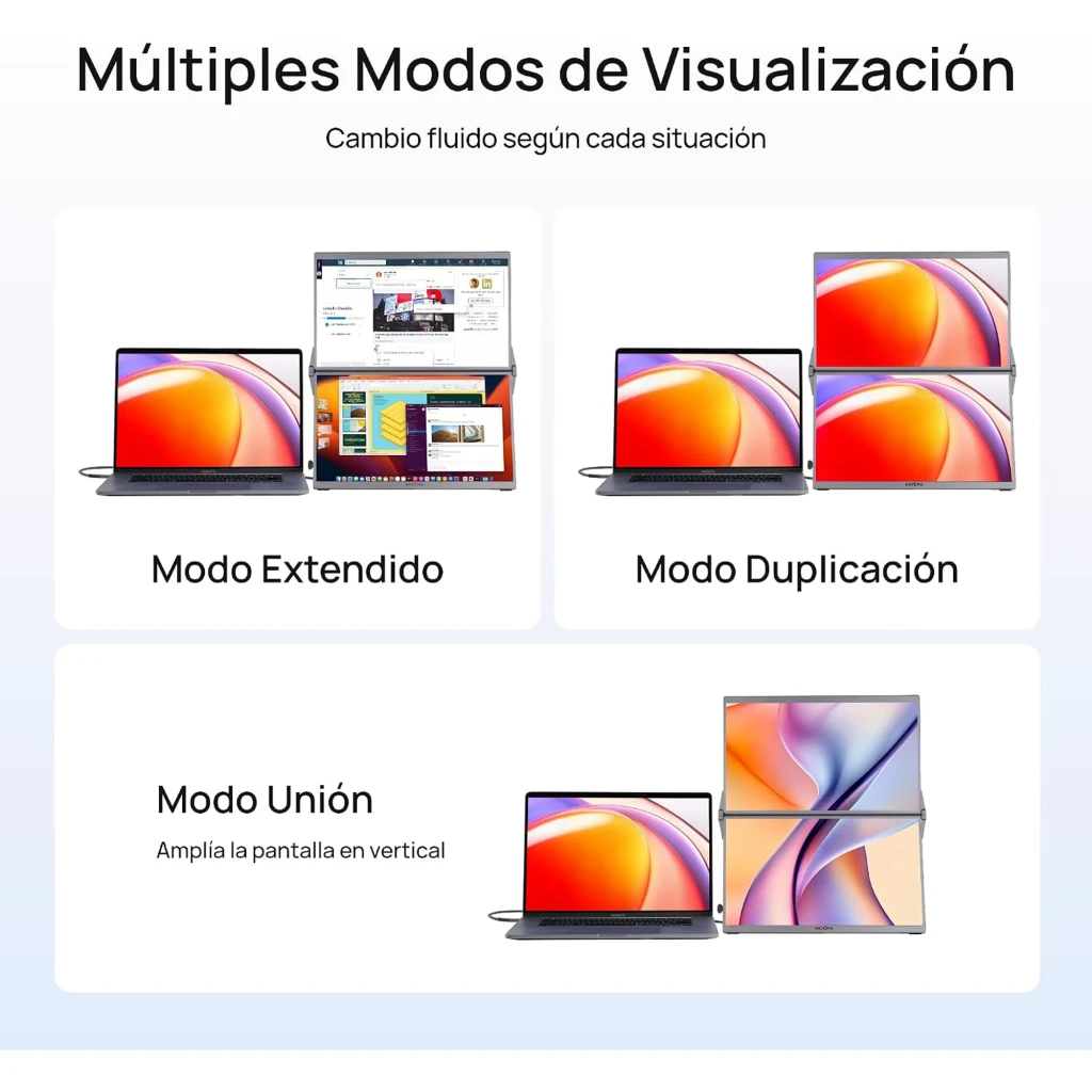 Moniteur portable Arzopa E1 15,6 pouces dual screen Full HD IPS 60 Hz avec support pliable, cadre fin, dalle mate et affichage sans bord pour double écran - Ítem3