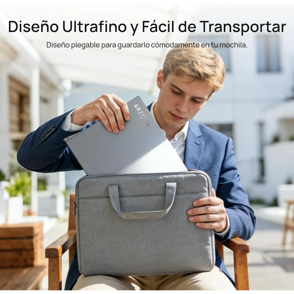 Moniteur portable Arzopa E1 15,6 pouces dual screen Full HD IPS 60 Hz avec support pliable, cadre fin, dalle mate et affichage sans bord pour double écran - Ítem2
