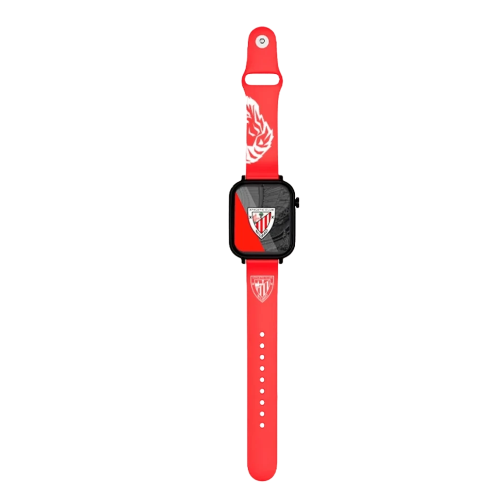 Smartwatch SaveFamily SaveWatch Plus Ed. Athletic Bilbao con correa de silicona roja, pantalla rectangular, botón SOS lateral y esfera con escudo del club - Ítem2