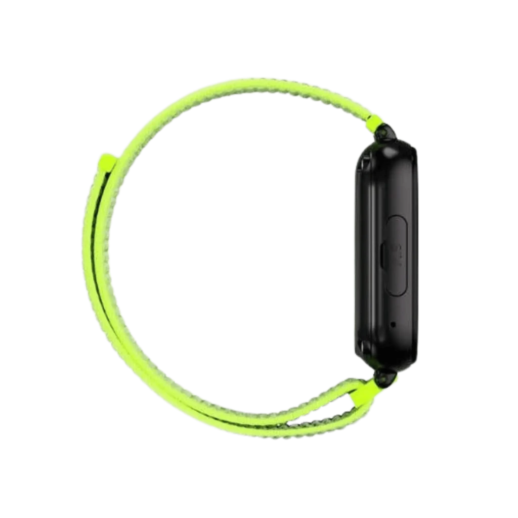 SaveFamily SaveWatch Plus Negro con correa de tela amarillo fluorescente, pantalla táctil cuadrada, botón SOS lateral rojo y esfera infantil con aguacate - Ítem5