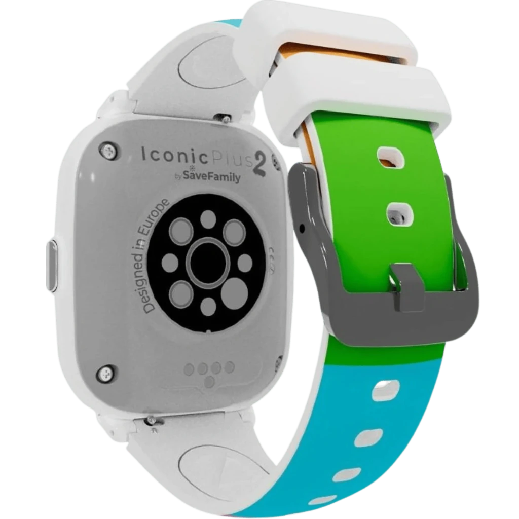 Reloj infantil azul SaveFamily Iconic Plus 2 Estampada Pop con correa de silicona, pantalla colorida con mando retro, botón lateral, llamadas SOS y - Ítem4