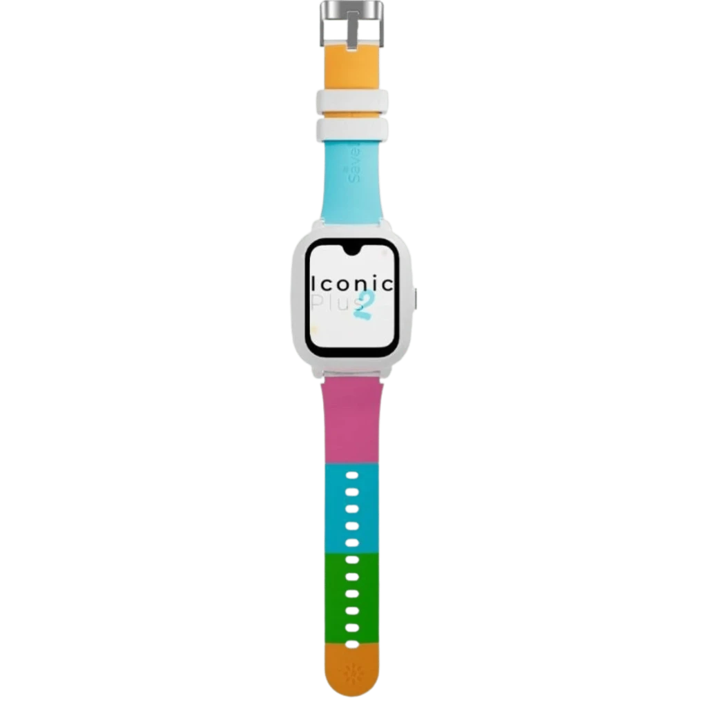 Reloj infantil azul SaveFamily Iconic Plus 2 Estampada Pop con correa de silicona, pantalla colorida con mando retro, botón lateral, llamadas SOS y - Ítem3