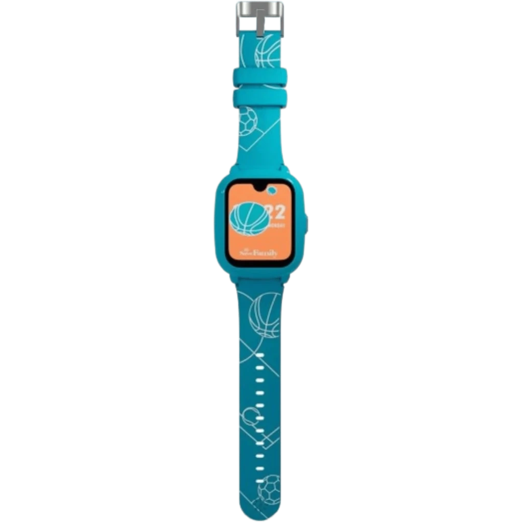 Reloj SaveFamily Iconic Plus 2 Estampada Sportive en azul turquesa, pantalla táctil grande, correa ajustable con hebilla metálica, botón lateral y ranuras - Ítem4