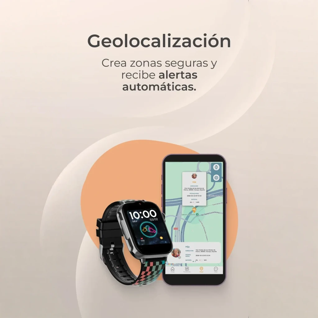 Reloj SaveFamily Iconic Plus 2 Lisa Verde Menta con pantalla táctil cuadrada, bordes redondeados, correa de silicona ajustable y botón lateral para SOS y - Ítem4