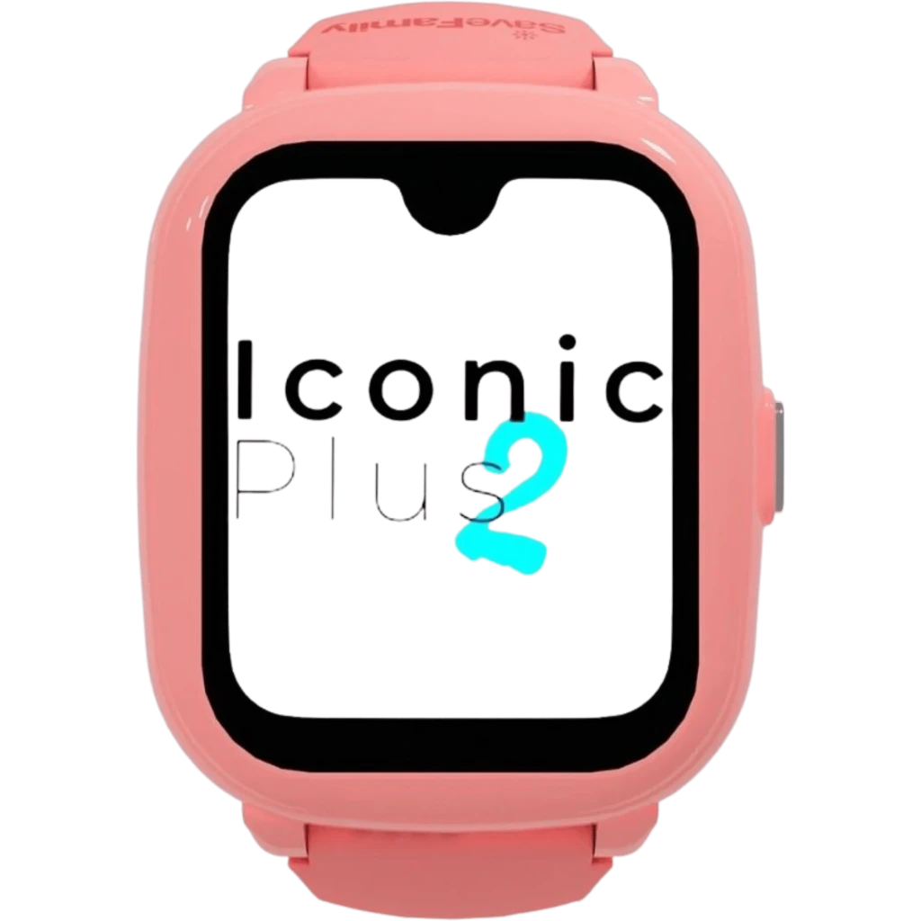 Reloj inteligente rosa SaveFamily Iconic Plus 2 Candy con pantalla táctil amplia, botón lateral gris, correa de silicona ajustable y hebilla metálica negra - Ítem4
