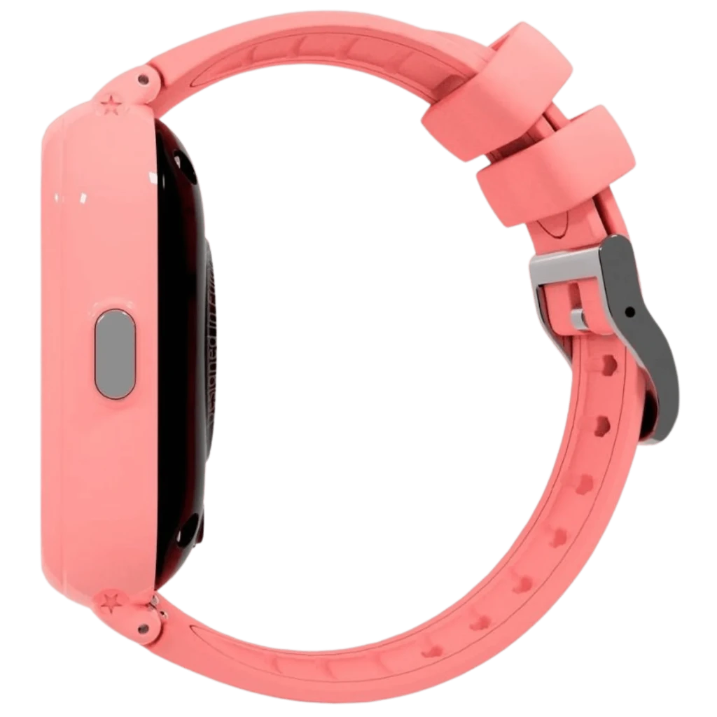 Reloj inteligente rosa SaveFamily Iconic Plus 2 Candy con pantalla táctil amplia, botón lateral gris, correa de silicona ajustable y hebilla metálica negra - Ítem3
