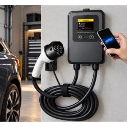 Carregador Carro Elétrico Desconocida 32A 7.0KW Monofásico 10M Ecrã LCD NFC Tipo 2 - montado na parede com ecrã
