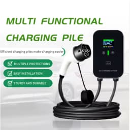 Carregador Carro Elétrico 32A Trifásico Sem Ficha 10M LCD Tipo 2 22kW - caixa preta com ecrã LCD, conector Tipo 2 e cabo