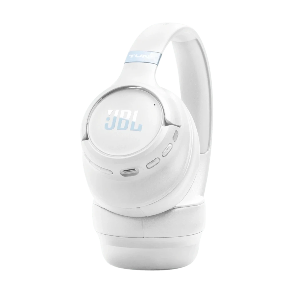 JBL Tune 780NC Blanco, auriculares de diadema plegables con copa ovalada, almohadillas acolchadas, botones laterales y acabado mate con logo JBL en relieve - Ítem4